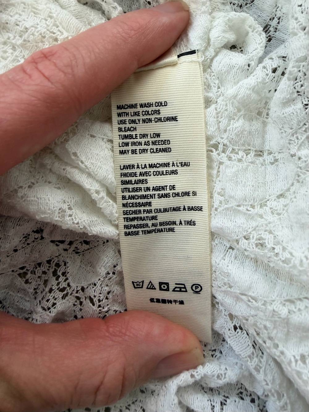 Free People Must Have Tunic M White Sheer Lace Button Front Tie Back Top NWT - Picture 11 of 12